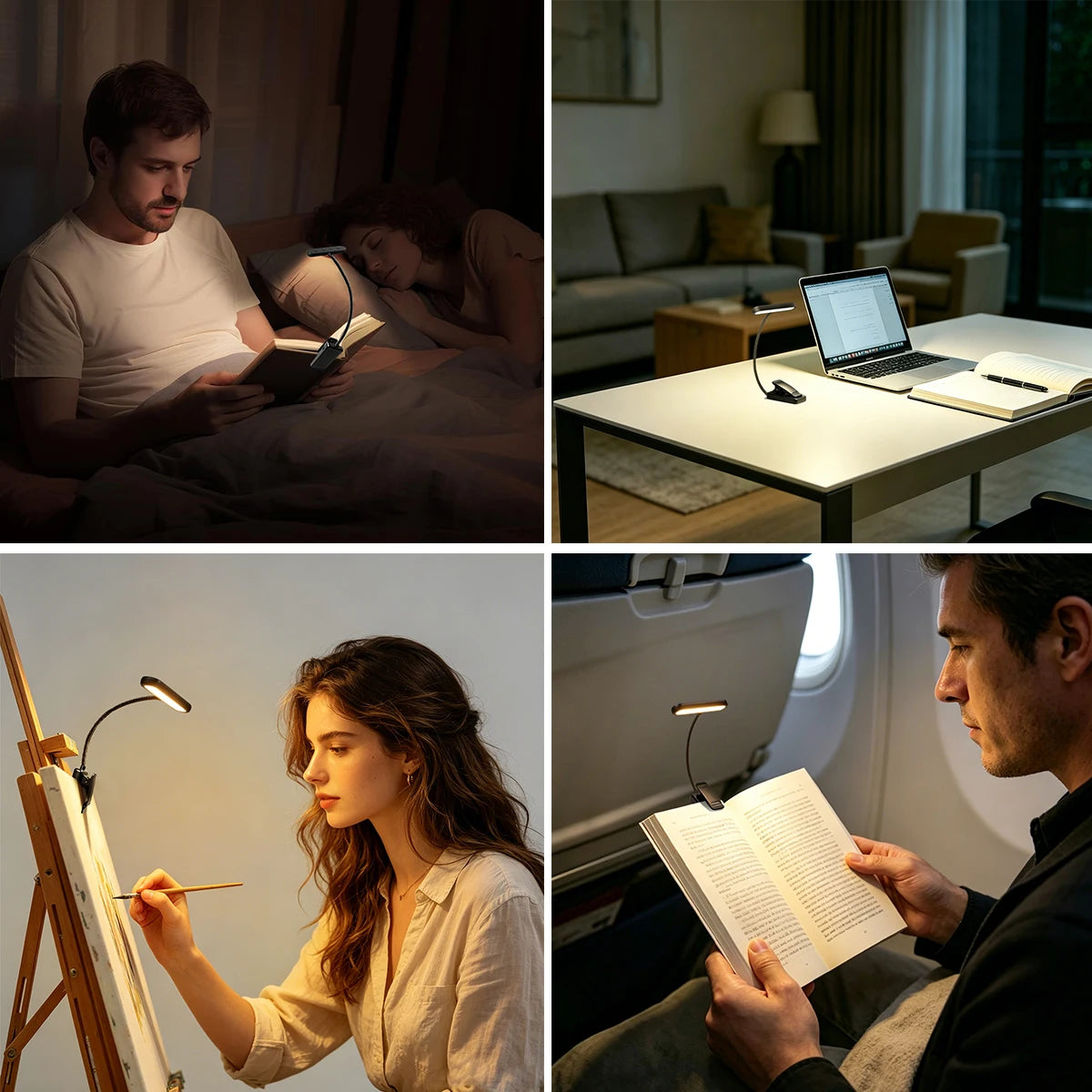 Rechargeable LED Book Light – 3 Color Modes