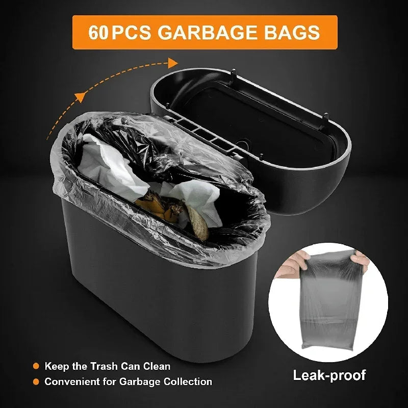 Compact Car Trash Can – Spring-Close Lid