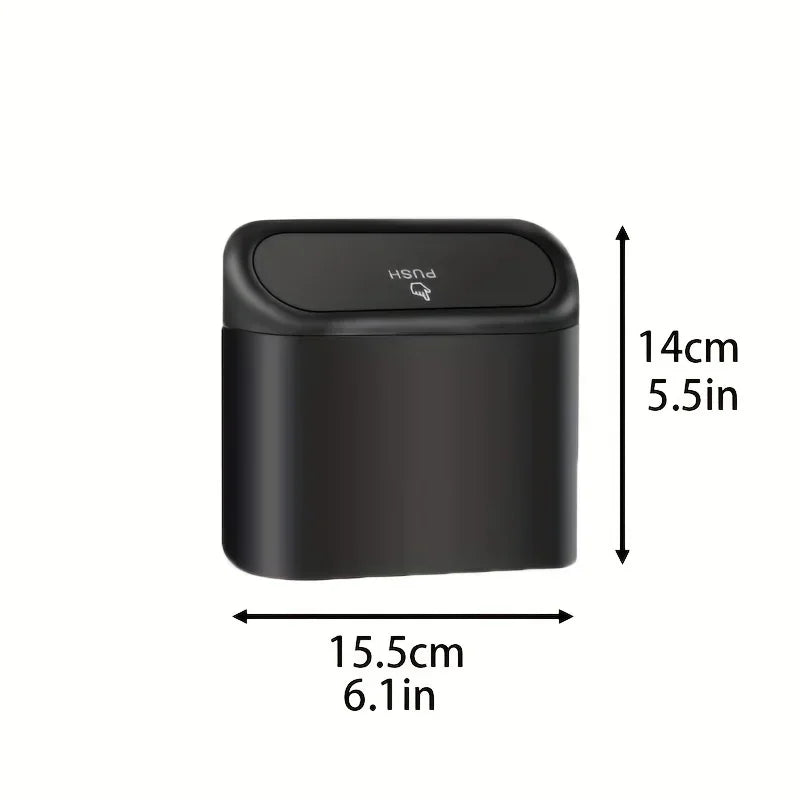 Compact Car Trash Can – Spring-Close Lid