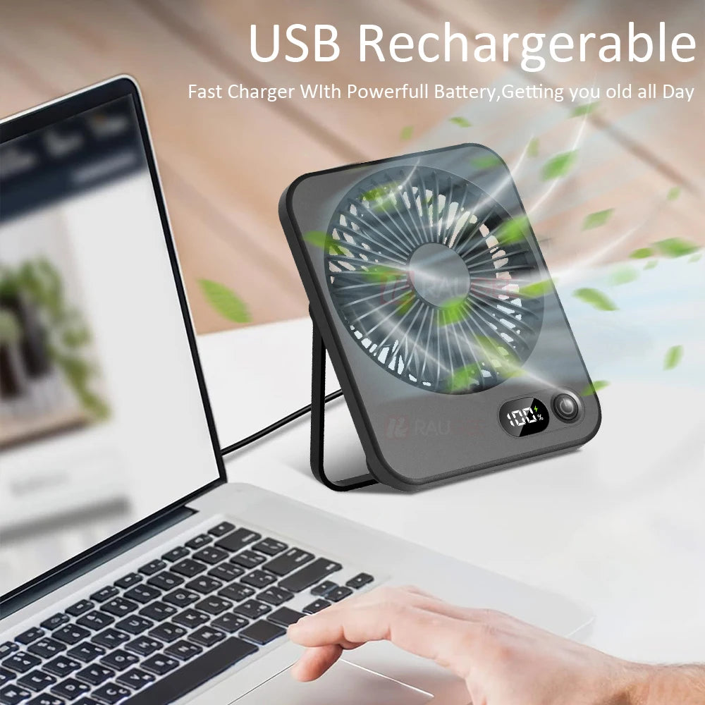 Mini Rechargeable Desk Fan – Portable & Adjustable