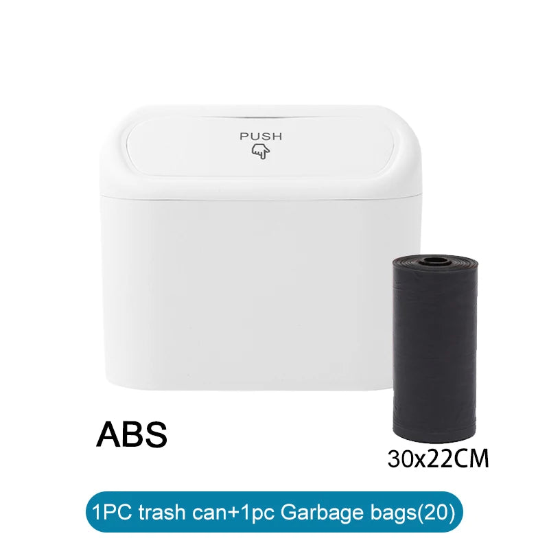 Compact Car Trash Can – Spring-Close Lid