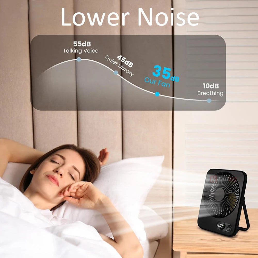 Mini Rechargeable Desk Fan – Portable & Adjustable