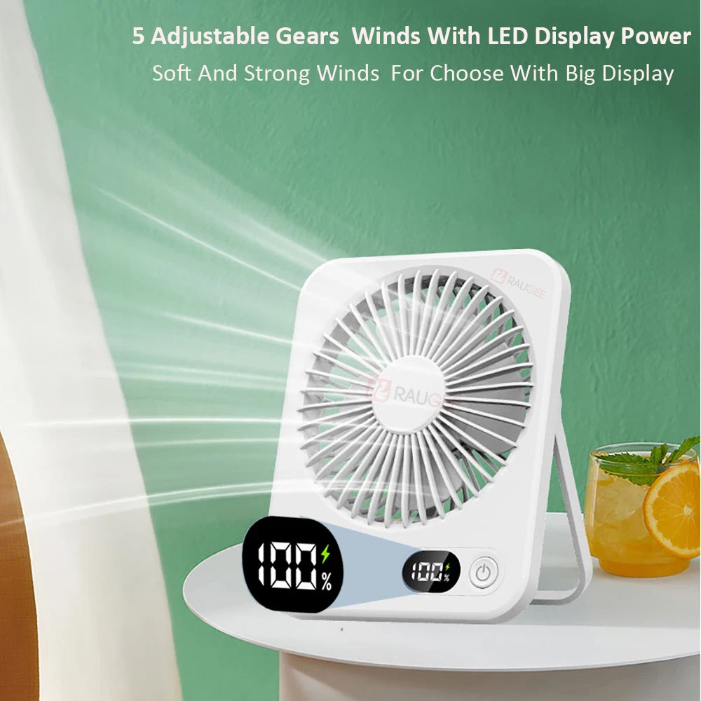 Mini Rechargeable Desk Fan – Portable & Adjustable